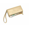 Metallic Gold Lexi Leather Wristlet Wallet